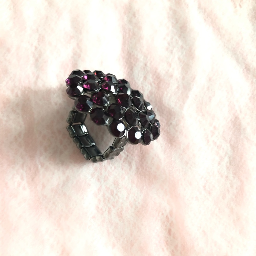 Purple stones adjustable ring